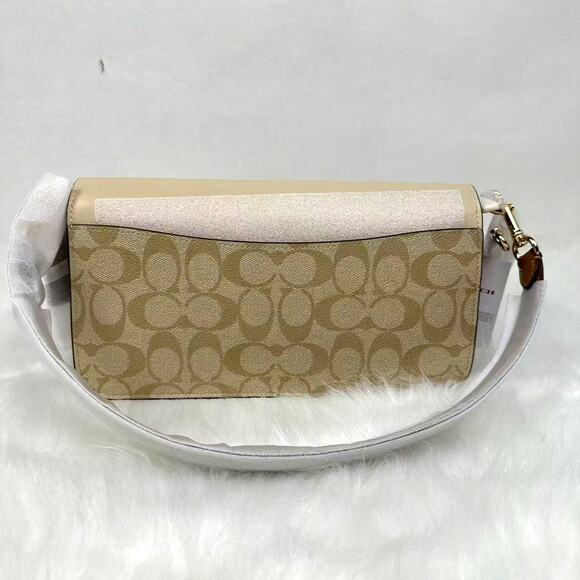Coach Morgan Shoulder Crossbody Bag Blocked Signature Canvas In Khaki NWT CR332 - Picture 3 of 12